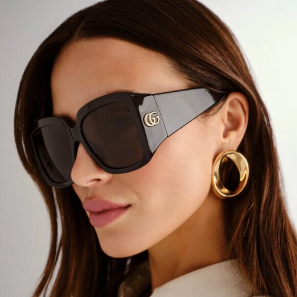 NEW GG1402S 001 GUCCI BLACK OVERSIZED SQUARE WOMEN GUCCI SUNGLASSES main image 8